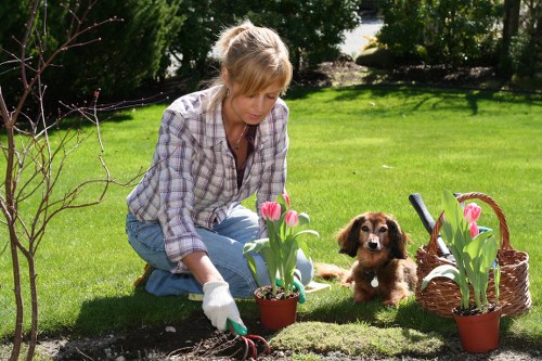 Manual handling of materials in a landscaping project